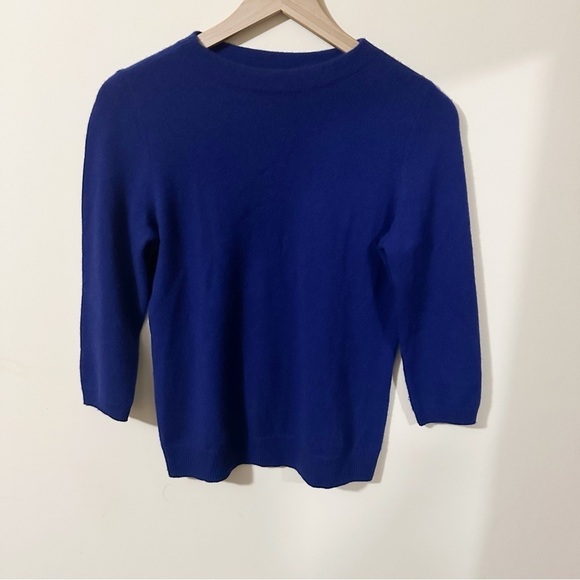 Talbots Pure Cashmere Womens Navy Blue 3/4 Sleeve Sweater Sz. SP - Picture 1 of 9